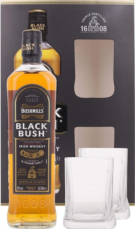 Levně Bushmills Black Bush + 2 Skleničky