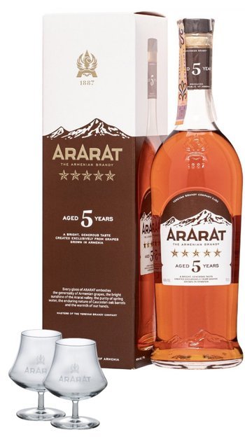 Ararat 5Y 40% + 2 skleničky