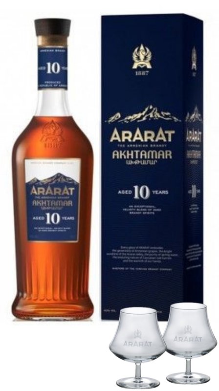 Levně Ararat 10Y Akhatamar 40% 0,7 + 2 skleničky