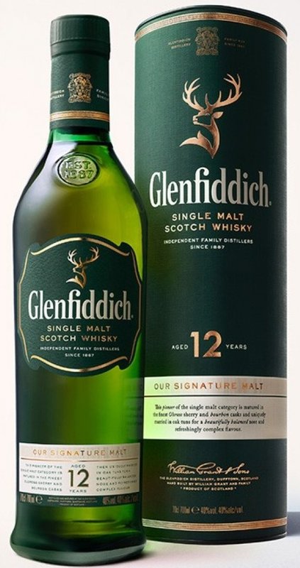 Glenfiddich 12y 0,7 l (tuba)