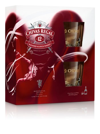 Chivas regal 12YO + sklo 0,7l limited Manchester United