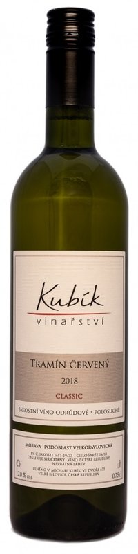 Vinařství Kubík Tramín červený Classic Zemské 2020 0,75 l