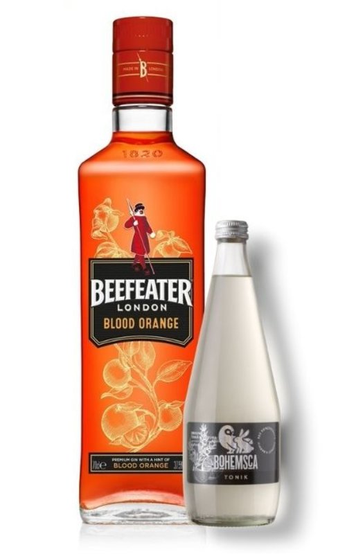 Levně Gin Beefeater Blood Orange 1l + Tonic Bohemsca 0,7