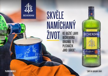 Becherovka 1l + plecháček