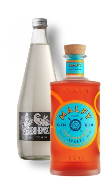 Gin Malfy Con Arancia 41% 0,7l + Tonic Bohemsca 0,7l