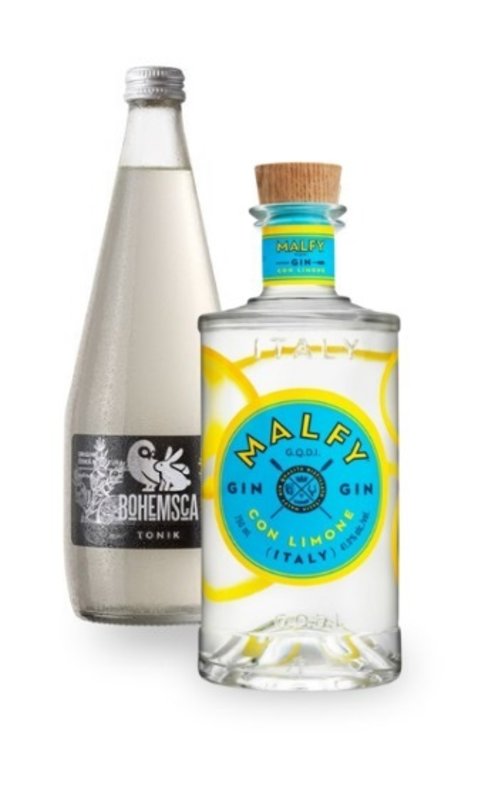 Levně Gin Malfy Citron 41% 0,7l + Tonic Bohemsca 0,7l