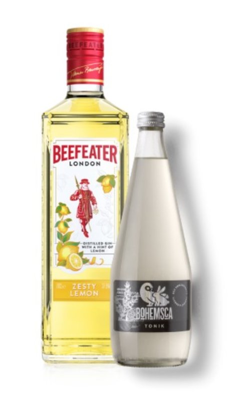 set Gin Beefeater Zesty Lemon 1l + Tonic Bohemsca 0,7l