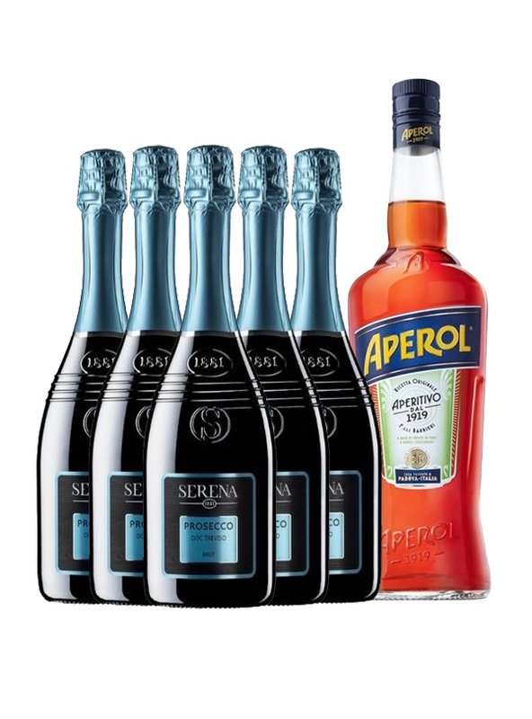 Aperol Spritz set 5x Prosecco 0,75 l + Aperol 1 l