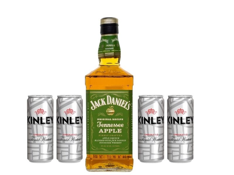 Levně Jack Daniel's Apple 1l + 4x Kinley Tonic plech 0,33