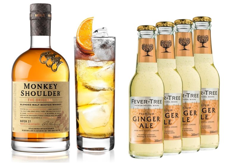 Monkey Shoulder 40% 0,7 + 4ks Fever Tree Ginger tonic