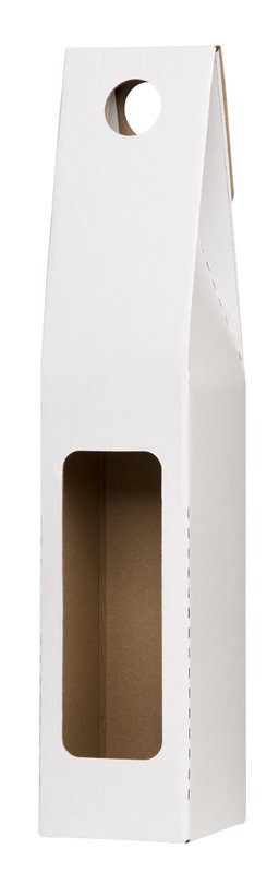Levně Papírová krabička na víno bílá