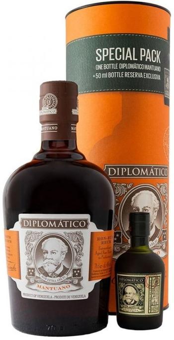 Diplomático Mantuano 0,7l Gift Box + 0,05l Diplomatico Exclu