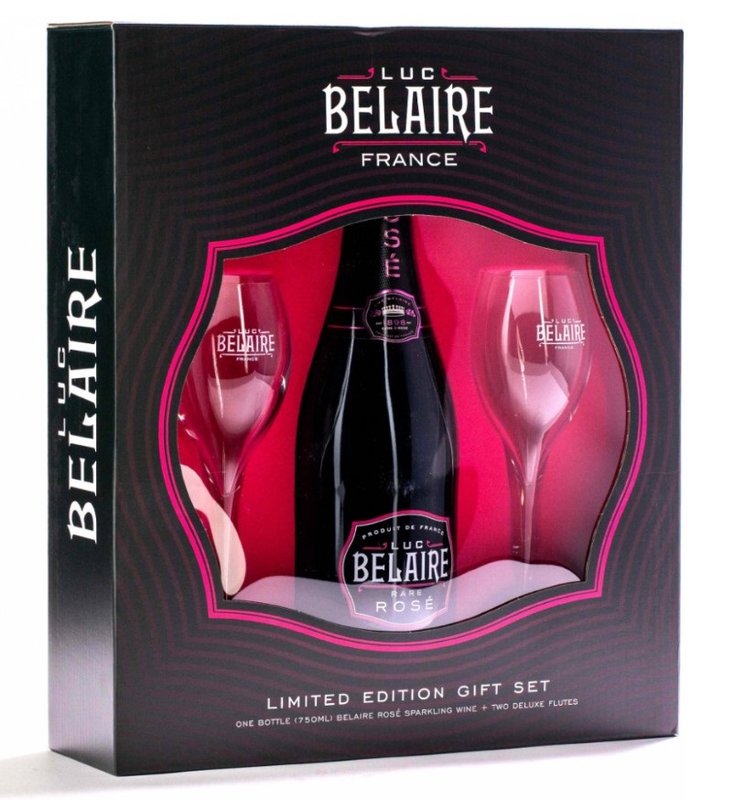 Luc Belaire Rare Rosé Extra Dry 0,75 l + 2 skleničky