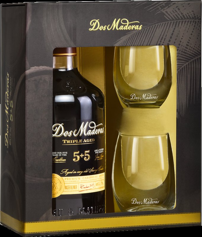 Dos Maderas 5+5yo 40% 0,7l + 2 skleničky