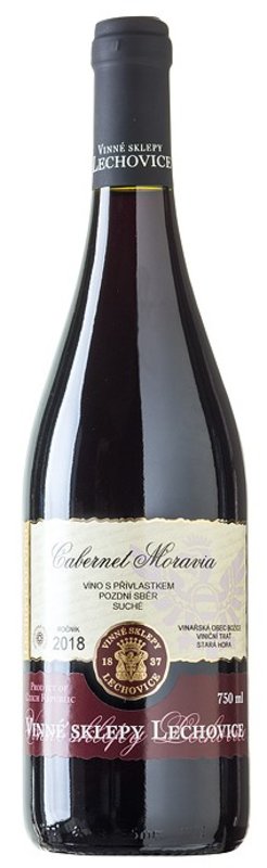 Vinné sklepy Lechovice Cabernet Moravia Pozdní sběr 2018 0,75 l