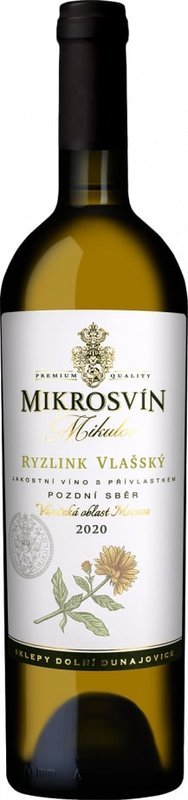 Mikrosvín Mikulov Ryzlink vlašský Pozdní sběr Flower Line 2022 0,75 l