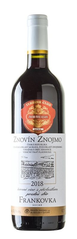 Frankovka 2018 pozdní sběr Terroir Club Znovín Znojmo 0,75l