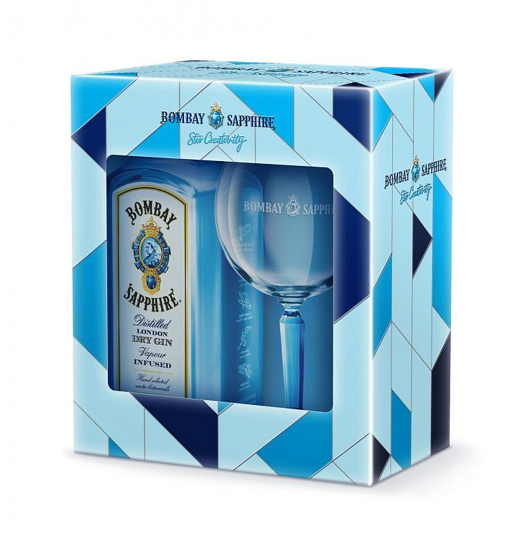 Levně Bombay Sapphire 0,7l 40% + sklenička