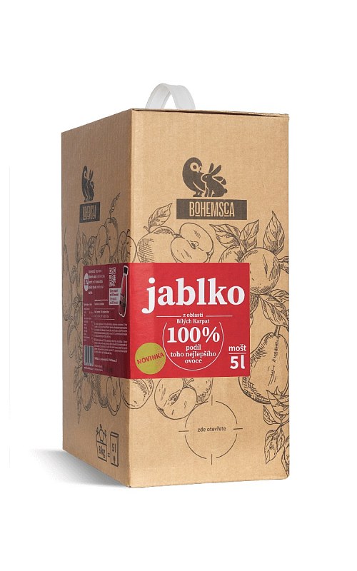 Bohemsca Bio mošt Jablko 100% Bag in Box 5 l