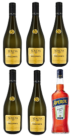 Bianco Frizzante Piú set 5x Prosecco + 1x Aperol