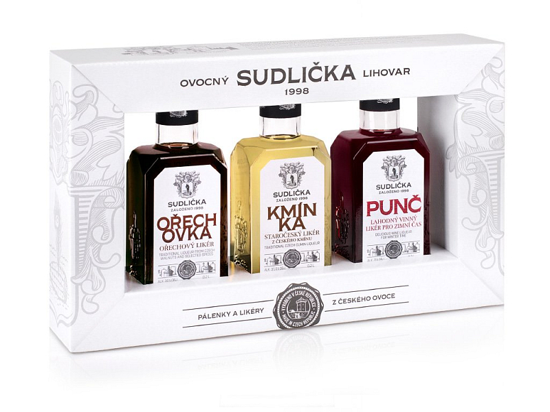 Sudlička Ořechovka + Kmínka + Punč 3x0,2l