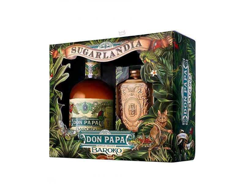 Levně Don Papa BAROKO Rum 0,7l GiftBox + placatka