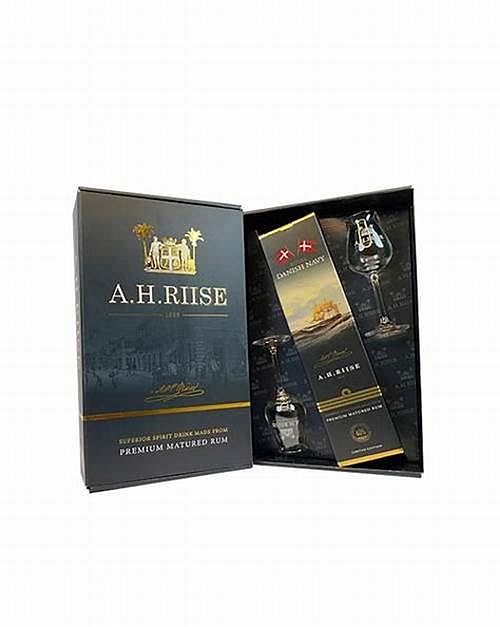 Levně A.H. Riise Royal Danish Navy 40% Gift Box + 2x sklo